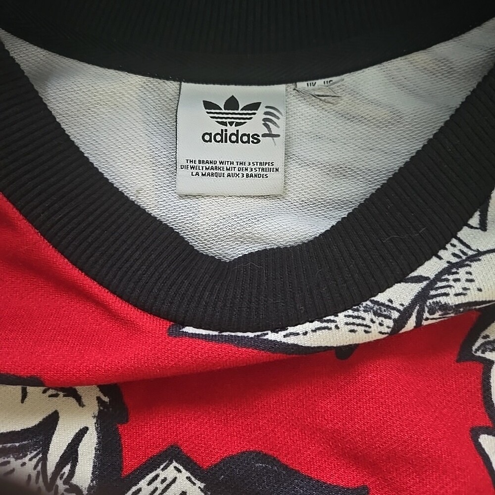 Adidas Pineapple Print Red, Blue & White Pullover Sweatshirt - Picture 2 of 2